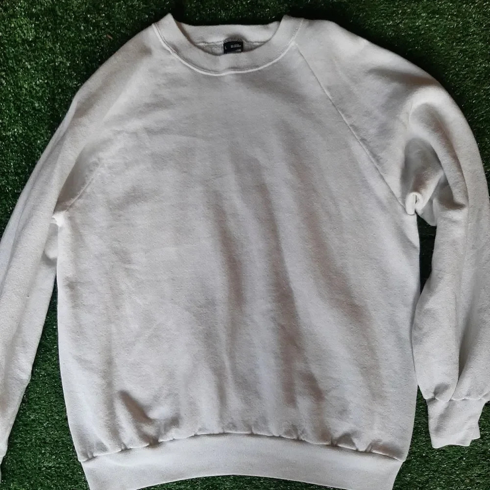 Womens White Mock Neck Sweatshirt Screen Stars Size Large